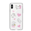 iPhone XS/X ケース すこぶる動くウサギ クリアケース TJ-007 5.8インチ アイフォン カバー ワイヤレス充電対応 DK26307iX