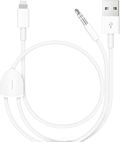 【AdLife】 iPhone 対応 AUXケーブル オーディオケーブル 車 ライトニングケーブル Lightning ケーブル 1.2m ライトニング端子 USB 充電 ライトニング 3.5mm 音楽再生