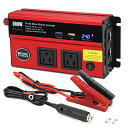 REPTICO インバーター 純正弦波 600W DC24VをAC110Vに変換 車載用インバーター 24V車専用 USB給電2口(QC3.0快速充電+2.4A...