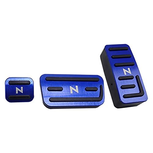 N-BOX N-VAN N-WGN N-ONE アルミペダルカバー 3点セット はめ込み式 工具不要 カーパーツ 内装 アクセサリー 専用パーツ (ブルー/アクセル・ブレーキ ・パーキング)