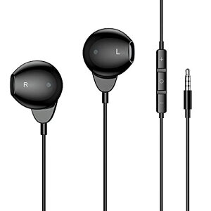イヤホン 有線 Kimwood 3.5mm いやほん マイク内蔵 リモコン付き スマートフォン 通話対応 イヤフォン 騒音低減 ノイズキャンセル 黒格安セール