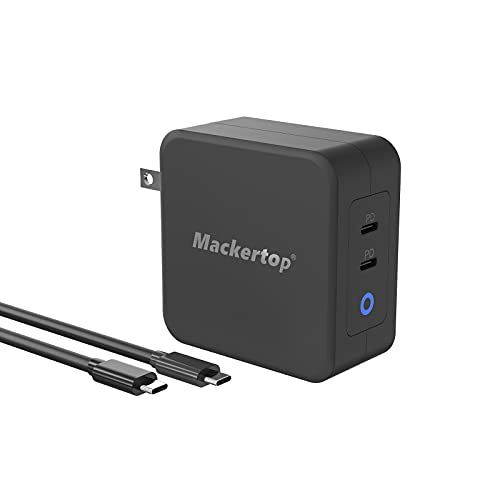 Mackertop 100W USB C PD充電器 Type C 2ポート急速充電器 GaNチャージャー【PSE認証済】ノートPC充電器 MacBook Pro 16