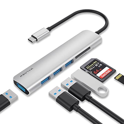 USB C nu 6in1 USB Type C WALNEW HUB ϊA_v^ USB 3.0|[g4 f[^] ^CvC nu TFJ[h/SDJ[hMacBook Pro/MacBook Air Silver