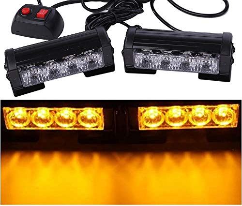 [Avan Knight] 12V ストロボ ライト バー LED 2個 セット 緊急 警告灯 車 トラック トレーラー ランプ KRB186 イエロー