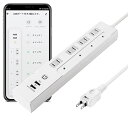 TOP-FLEX スマートプラグ WIFI接続スマートタップ 遠隔操作 USB付き コンセント 省エネ 一括スイッチ 電源オン/オフ Alexa/Google ...