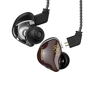 CCZ Coffee Bean イヤホン 重低音モデル カナル型イヤフォン 有線イヤフォン 4N無酸素銅 1DD φ10mmダイナミックドライバー 2PINリケーブル 着脱式 3.5mm 中華イヤホン (マイク付き, ブラウンバーゲン