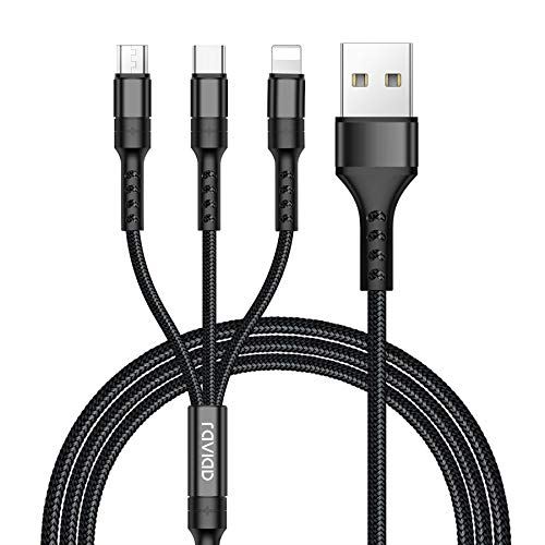 RAVIAD 3in1 [dP[u USB P[u 3A }[d [dR[h USB Type C P[u Micro USB P[u Phone [dP[u 3䓯d\ Phone Android ...