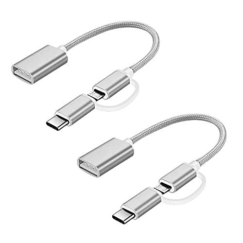 Type C + Micro USB to USB変換アダプター OTGケーブル USBホスト変換アダプタ MacBook 2019 2018 2017/Sumsang Note 8/ Pixel XL /Pixel