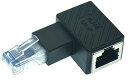 オーディオファン LAN変換コネクタ RJ45 Cat5 L字型 L型D RJ45 (オス) - RJ45 (メス)イーサネット アダプタ L型変換 ブラック