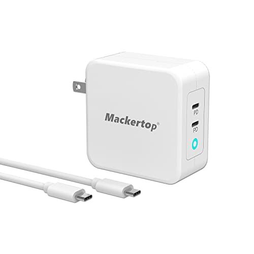 100W USB C PD充電器 Mackertop Type C 急速充電器 GaN 2ポート【PD3.0対応/PSE認証済/折畳式】MacBook Pro 16