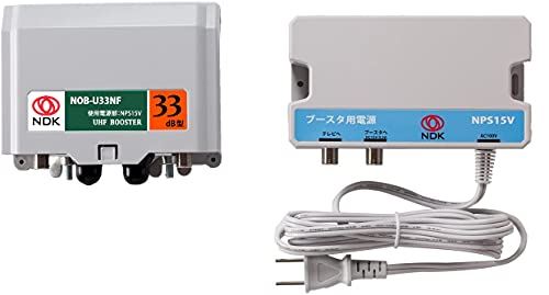 二幸電気工業 UHF(地上デジタル放送) 33dB形 家庭用ブースターNOB-U33NF 水平マスト・壁面取り付け可能 簡単設置マニュアル付 / 屋内用3分配器プレゼント