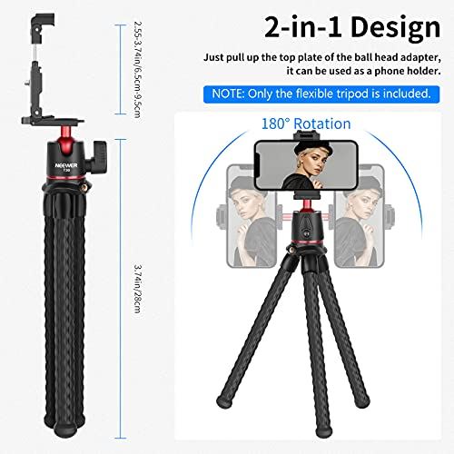 Neewer T30 電話三脚 スマホ 三脚 フレキシブル三脚 自撮り棒 ミニ三脚 くねくね三脚 ボールヘッド電話ホルダー コールドシューマウント付き 小型軽量 どこでも固定 13 Pro ...