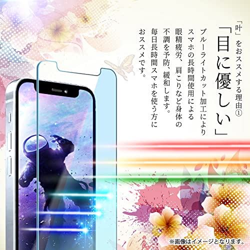 叶kanae カナエ AQUOS R2 docomo SH-03K au SHV42 softbank 706SH ブルーライトカット 保護フィルム ガラスフィルム 黒縁