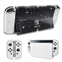 DLseego Switch OLED 用 ケース ニンテンドースイッチ有機el カバー 有機elモデルケース 分離式カバー 超軽量 耐衝撃 傷つけ防止 全面保護 取り外し簡単 キラキラ 透明