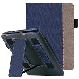 WALNEW Kindle Paperwhiteケース2021 6.8インチ 保護カバー NEWモデル 第11世代 Kindle Paperwhiteシグニチャー エディション に適応 スタンド機能 ベルト付き ネービーブルー