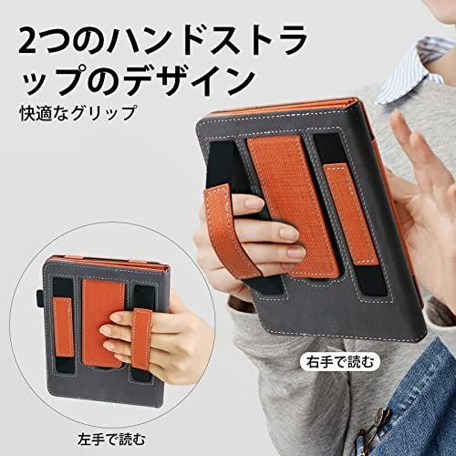 WALNEW Kindle Paperwhiteケース2021 6.8インチ 保護カバー NEWモデル 第11世代 Kindle Paperwhiteシグニチャー エディション に適応 スタンド機能 ベルト付き オレンジ