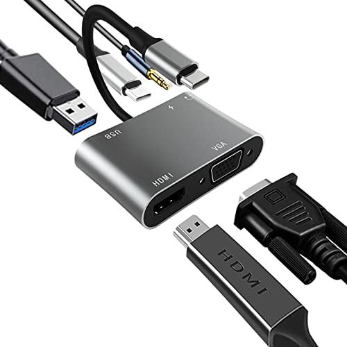 VCOM yŐVz5-in-1 USB Type c HDMI VGA A_v^ HDMIo̓|[gVGA USB-C nu hbLOXe[V ^Cvc^nu }`|[g ...