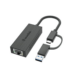 WAVLINK usb lan USB-C 有線LANアダプター/USB-C USB-A 2in1 LAN変換コンバーター/RJ45 ギガビットイーサネット/10/100/1000/2500 ... 2-in-1 LAN変換有線LANアダプター