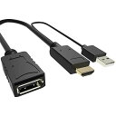 VCOM HDMI to DisplayPortアダプタ コンバーターHDMI to DP USB変換ケーブル 充電ポート搭載 単方向 4K@60Hz HDMI オス to DP メス DisplayPort 1.2