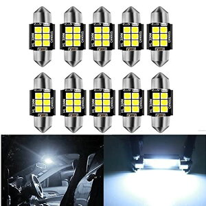 T10 × 31 LED 31mm キャンセラー内蔵 CANBUS 超強化特注電源回路仕様! 12V 24V 車 兼用 3030型LED6連! 極性フリー 10個 ホワイト