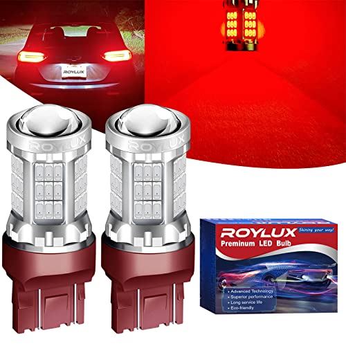 ROYLUX T20 ダブル球 LED テールランプ ブレーキランプ ストップランプ 無極性 51連 3014チップ LEDバルブ 7443 レッド 2個