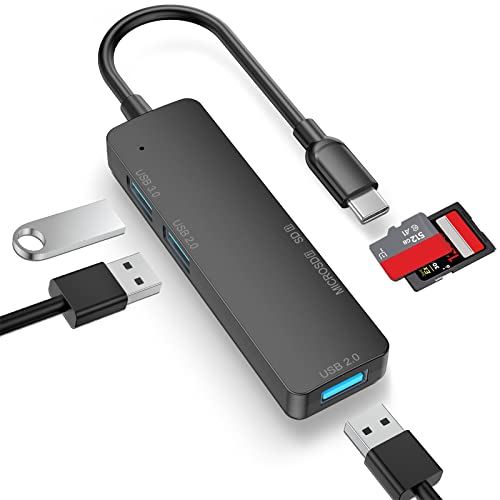 USB C nu oXp[ LUONOCAN @\ type-c ϊA_v^ usb-c HUB ܂sdJ[h/sdJ[h[_[ usb|[g ݃}`nu T[tFX MAC PS5Ή (ubN)