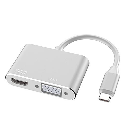 SZJUNXIAO USB Type C to HDMI VGA ϊA_v^AUSB-C to hdmi vga 2-in-1 nu Ro[^[ ϊA_v^ 4K掿 o USB3.1 ] ...