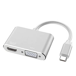 SZJUNXIAO USB Type C to HDMI VGA 変換アダプタ、USB-C to hdmi vga 2-in-1 ハブ コンバーター 変換アダプタ 4K画質 同時出力 USB3.1 高速転送 ...