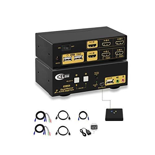 HDMI KVMؑ֊22o CKLauA̕\fAj^ HDMI KVM XCb`2PCpAI[fBI}CNo͂USB 2.0nut4K@60Hz USB 2x2 HDMI KVM 4K@30Hz