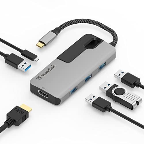 WAVLINK USBnu type chbLOXe[V 60Wo HDMI |[g4K30HzΉ USB Csp~jhbLO 4xUSB A|[gWindows 7/8/10/Mac OS X 6-in-1 USB C~jhbLOXe[V