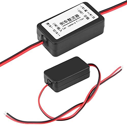 パワーリレーコンデンサーフィルター 電源フィルター 整流器 12V DC 電源リレーコンデンサー 車のバックミラーカメラ用 ブラック