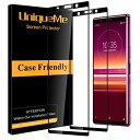 【2枚セット】 UniqueMe Sony Xperia 5 用 ガラスフィルム 極薄 日本旭硝子製 キズ防止 耐衝撃 防塵 高透過率 Sony Xperia 5(SO-01M/SOV41) ブラック