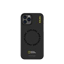 National Geographic 公式ライセンス品 iPhone 12 mini ケース 二重構造 スリム フィット ポリカーボネート Qi充電 ワイヤレス充電 アイフォン 12 ミニ カバー ナショナル ジオグラフィック Explore Further Edition Carved Stamp Case NG19616i12 ブラック