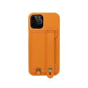 ハナトラ スマホケース レディース [HANATORA] iPhone12 Pro Max ケース Handy ハードケース PUレザー 落下防止 耐衝撃 スタンド機能 ハンディベルト ハンドメイド ストラップホール ストラップリング カードポケット 橙色 オレンジ H6-12ProMax-Orange
