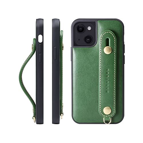 [HANATORA] iPhone 13 mini ケース イタリアンレザー 本革 ベルトスタイル ネックストラップ付属 グリーン TGH-13Mini-Green iPhone13mini