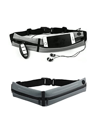 S.O.PR ランニング ポーチ ウエストポーチ 揺れない スマホ対応 防水 Iphone ジョギング 軽量 (Gray)
