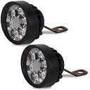 Meliore LED フォグランプ バイク 用 ハンドル ボールジョイント 調整 6LED フォグ M10 10mm ステー 付き ミラー 共締 取付 汎用 2個 セット フォグランプ2個
