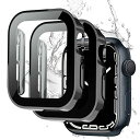 【2枚】BELIYO Apple Watch ケース 対応 IP68完全防水 バンド 水泳・スポーツ専用 防水ケース 3D直角エッジデザイン 対応 Apple Watch Series 7/se/6/5/4 PC素材 ... 41MM Black 2pack(2)