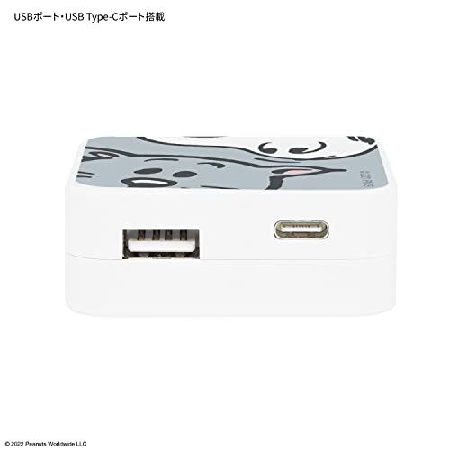 グルマンディーズ ピーナッツ USB/USB Type-C ACアダプタ スヌーピー＆ファーロン SNG-652F