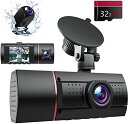 LAMONKE ドライブレコーダー 3カメラ 32GBカード付き 車載カメラ 前後カメラ 車内カメラ 1080PフルHD 170度広角 赤外線暗視ライト ループ録画 動体検知 駐車監視機能 G-sensor ...