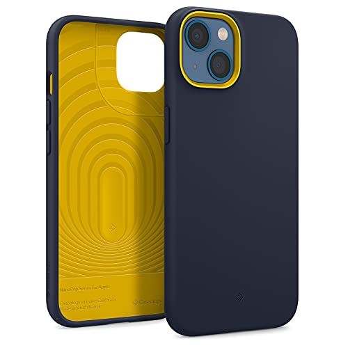 Caseology iPhone 13 mini 対応 ケース TPU シリコン コーティング 耐久性 サラサラ 柔軟性 カバー ナノ ポップ - ブルーベリーネイビー