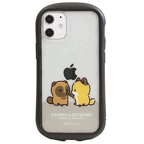 グランサンク iPhone12 mini ケース i select clear タヌキとキツネ 【ちび】 クリア