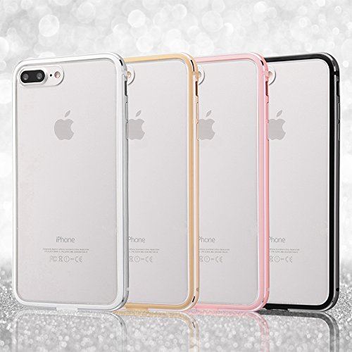 レイ・アウト iPhone8 Plus / iPhone7 Plus ケース アルミバンパー+背面パネル(クリア) ピンク RT-P15AB/PM