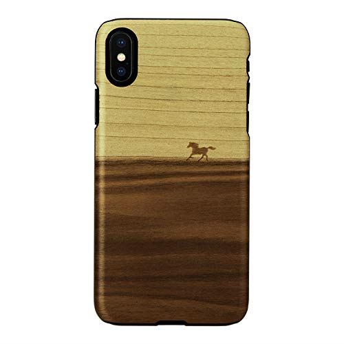 Man&Wood iPhone iPhone XS/X ケース 天然木 Mustang(マンアンドウッド ムスタング)5.8インチ アイフォン カバー 木製 ワイヤレス充電対応 I13863i58