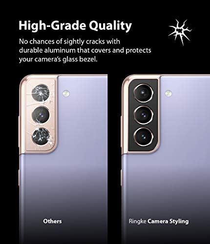 【Ringke】Galaxy S21 カメラ レンズ 保護 カバー [docomo SC-51B au SCG09] リング アルミニウム製 貼り付け簡単 スクラッチ防止 剥がれ防止 [Galaxy S21 Camera 3