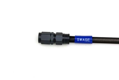 SWAGE LINE(スウェッジライン) イージーオーダーブレーキホース 汎用ホース ストレートフィッティング アルミ(ブラック) ブラックスモークホース 825mm BAKB-1010M-0825 ホース色 : ブラックスモークホース