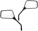【220】 角型ミラー ブラック 10mm正ネジ 左右セット MRR-KAK-1 MRR-KAK-1
