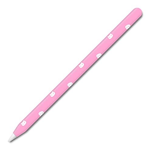アップルペンシル2世代専用スキンシールス Apple Pencil iPad Pro Apple Pen テッカー 保護フィルム カバー ケース 猫柄（2枚組） A06、ホワイト+ピンク