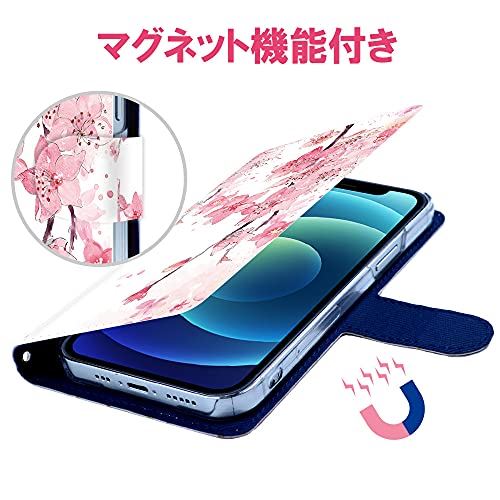 iitrust Galaxy A51 5G ケース 手帳型 ギャラクシーA51ケース galaxy a51ケース SC-54Aケース手帳型 耐衝撃 花柄 スマホケース 桜の花 シンプル フラワー 桜の花8-Y02