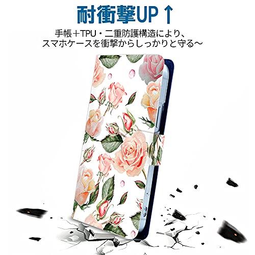 iitrust Galaxy A51 5G ケース 手帳型 ギャラクシーA51ケース galaxy a51ケース SC-54Aケース手帳型 耐衝撃 花柄 スマホケース ピンクのバラ シンプル フラワー ピンクのバラ-Y01